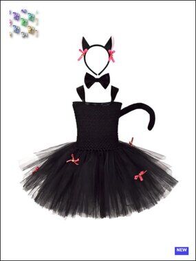 Jungle Safari Girls Tutu Costume Dress with Headband and Tail for Halloween
